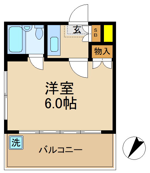 第二ビューハイツ 5階 1K 賃貸物件詳細