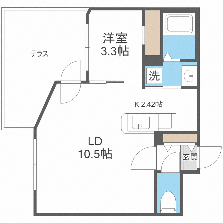 北海道札幌市豊平区美園四条８ 美園駅 1LDK マンション 賃貸物件詳細
