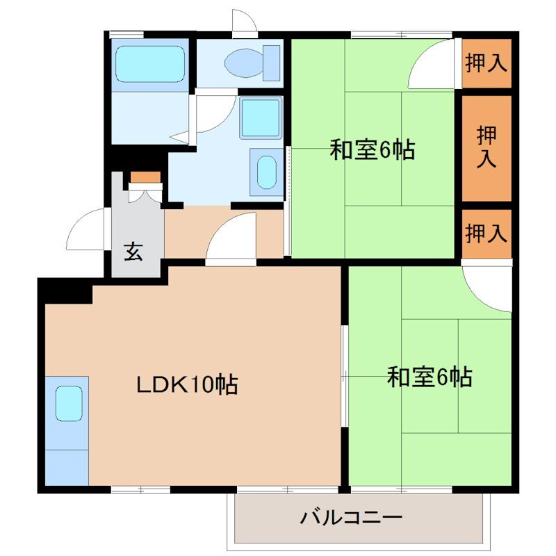 福岡県筑紫野市武蔵４ 天拝山駅 2LDK アパート 賃貸物件詳細