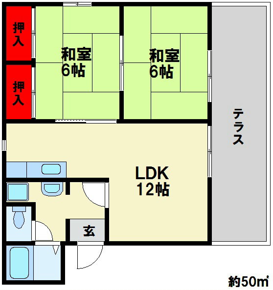 福岡県大野城市下大利４ 水城駅 2LDK アパート 賃貸物件詳細