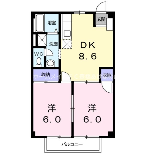 愛知県豊橋市東脇４ 豊橋駅 2DK アパート 賃貸物件詳細