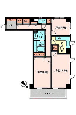 コロネード市ヶ谷 2階 2LDK 賃貸物件詳細