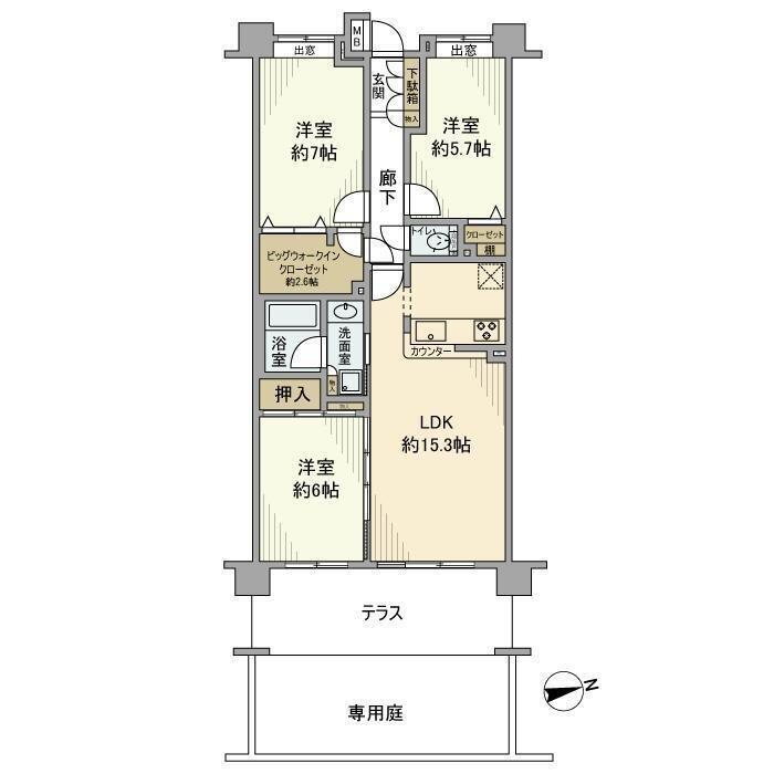 神奈川県横浜市港北区樽町２ 綱島駅 3LDK マンション 賃貸物件詳細