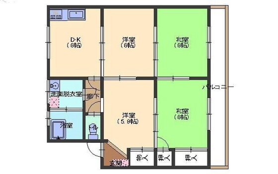 広島県広島市佐伯区隅の浜１ 楽々園駅 4DK マンション 賃貸物件詳細