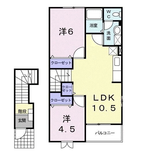 佐賀県佐賀市兵庫町大字渕 佐賀駅 2LDK アパート 賃貸物件詳細