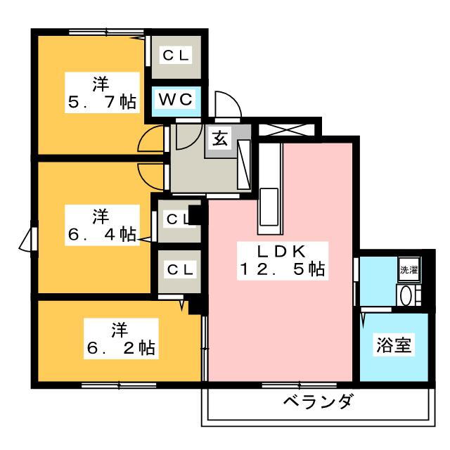 岐阜県岐阜市鏡島西２ 西岐阜駅 3LDK アパート 賃貸物件詳細