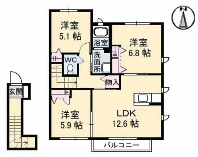 香川県高松市上林町 3LDK アパート 賃貸物件詳細