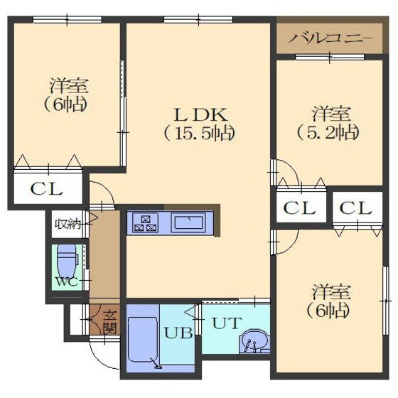北海道函館市石川町 3LDK アパート 賃貸物件詳細