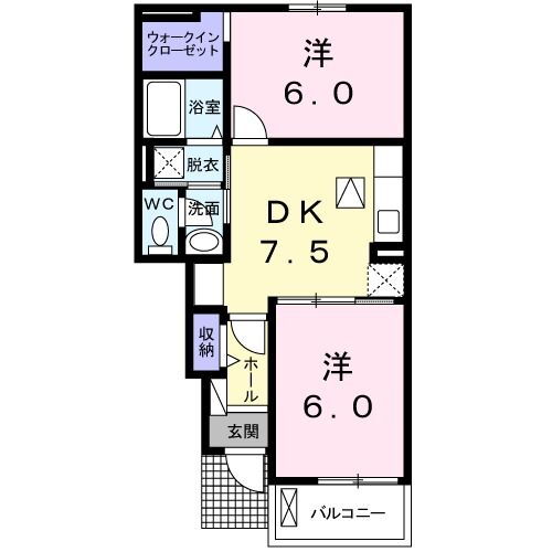 デリス　シャルマン 1階 2DK 賃貸物件詳細