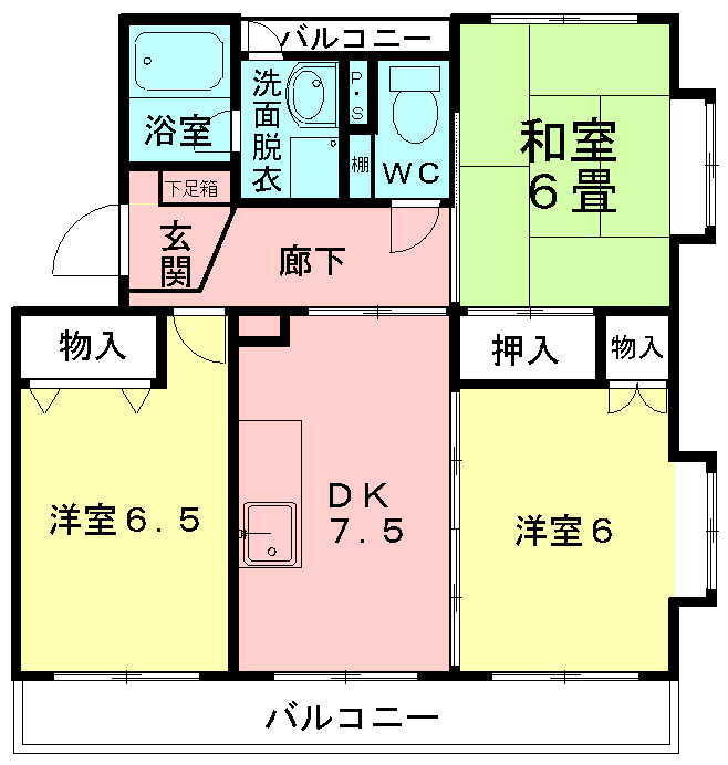 静岡県静岡市清水区高橋３ 3DK マンション 賃貸物件詳細