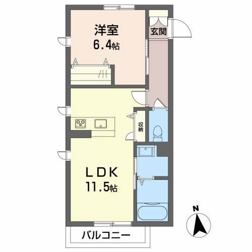 ＬＵＮＡ　Ａ棟 1階 1LDK 賃貸物件詳細