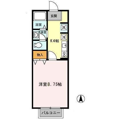 秋田県秋田市寺内字三千刈 1K アパート 賃貸物件詳細