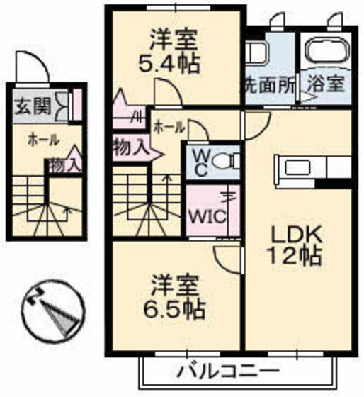 広島県東広島市西条土与丸４ 西条駅 2LDK アパート 賃貸物件詳細