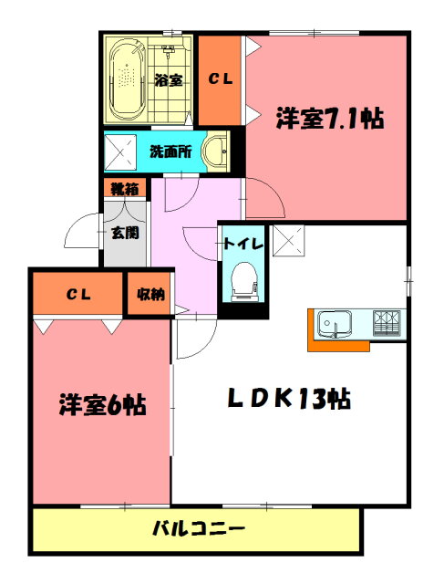 兵庫県神戸市西区二ツ屋２ 明石駅 2LDK アパート 賃貸物件詳細