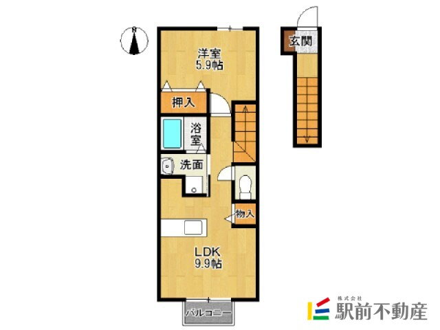 佐賀県神埼市千代田町下西 1LDK アパート 賃貸物件詳細