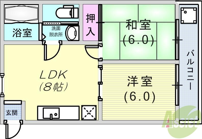 兵庫県神戸市灘区城内通２ 灘駅 2DK マンション 賃貸物件詳細