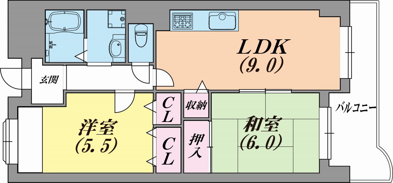 エスポワール・ダイエイ 2階 2LDK 賃貸物件詳細
