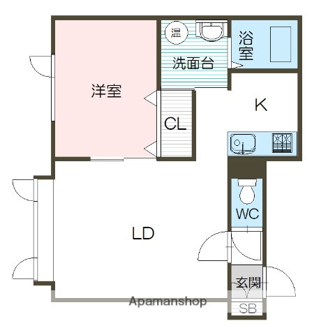 北海道旭川市宮下通２０ 旭川四条駅 1LDK アパート 賃貸物件詳細