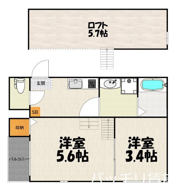 福岡県福岡市博多区諸岡４ 笹原駅 2K アパート 賃貸物件詳細