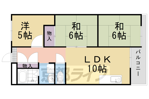 京都府向日市物集女町クヅ子 洛西口駅 3LDK マンション 賃貸物件詳細