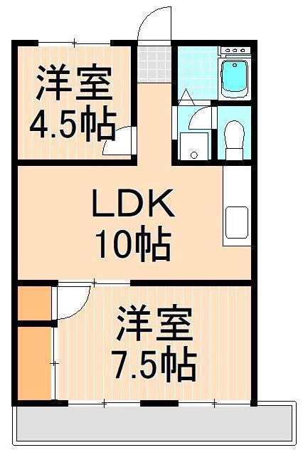 サンステージ竹の塚 4階 2K 賃貸物件詳細