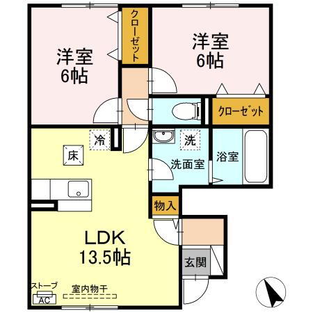 青森県青森市桂木１ 青森駅 2LDK アパート 賃貸物件詳細