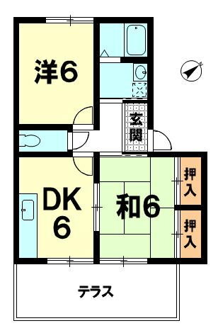 滋賀県近江八幡市中村町 近江八幡駅 2DK アパート 賃貸物件詳細