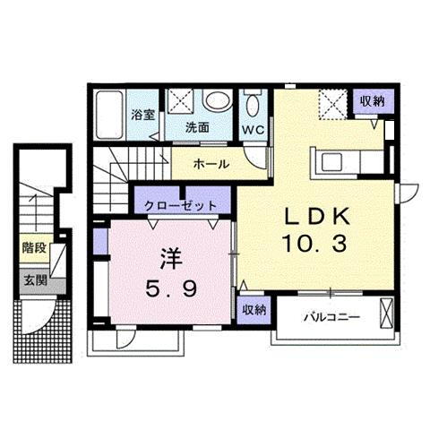 広島県福山市能島３ 大門駅 1LDK アパート 賃貸物件詳細