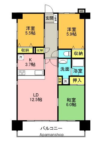 センターピース古河 5階 3LDK 賃貸物件詳細