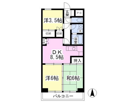 神奈川県横浜市港北区綱島西１ 綱島駅 3DK マンション 賃貸物件詳細