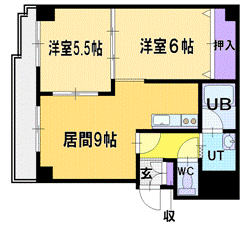 北海道札幌市清田区美しが丘二条２ 2LDK マンション 賃貸物件詳細