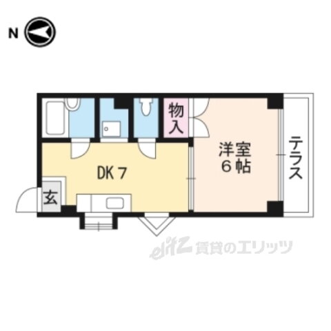 京都府京都市左京区上高野木ノ下町 三宅八幡駅 1DK マンション 賃貸物件詳細