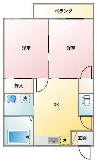 群馬県高崎市下佐野町 佐野のわたし駅 2DK アパート 賃貸物件詳細