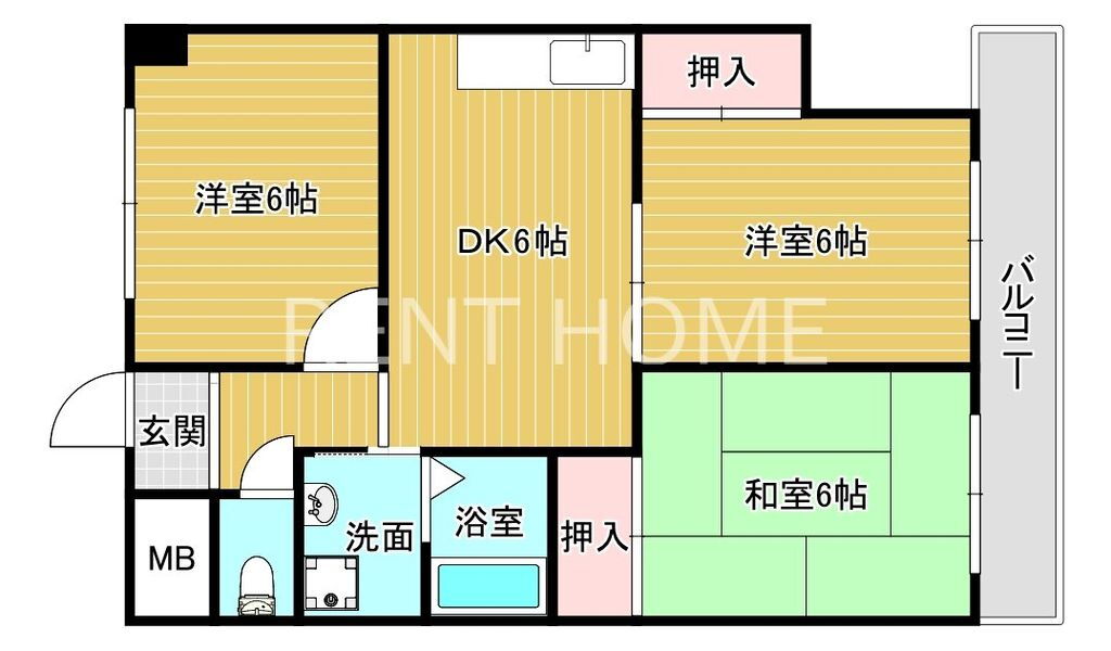 大阪府東大阪市源氏ケ丘 長瀬駅 3DK マンション 賃貸物件詳細