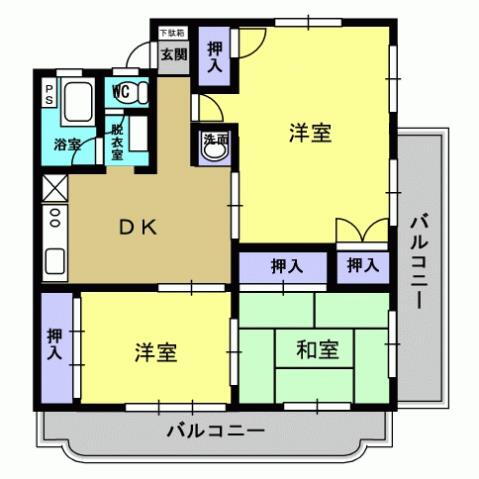 紫桜ハイツ 3階 3DK 賃貸物件詳細