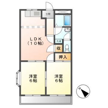 フォンテーヌ 2階 2LDK 賃貸物件詳細