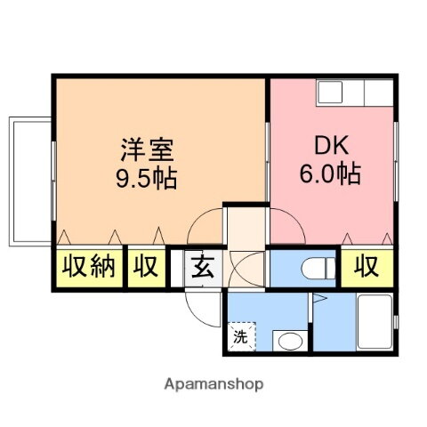 シャンヴィラージュ 2階 1DK 賃貸物件詳細