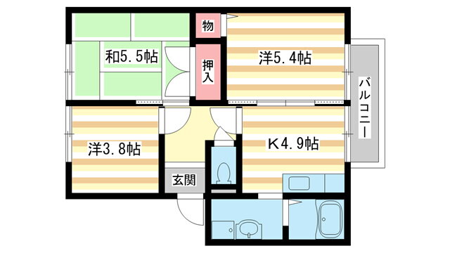 奈良県奈良市古市町 近鉄奈良駅 3K アパート 賃貸物件詳細