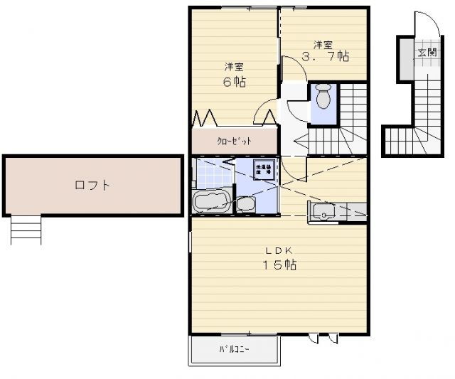 ライフプラン長岡　Ａ棟 2階 1SLDK 賃貸物件詳細