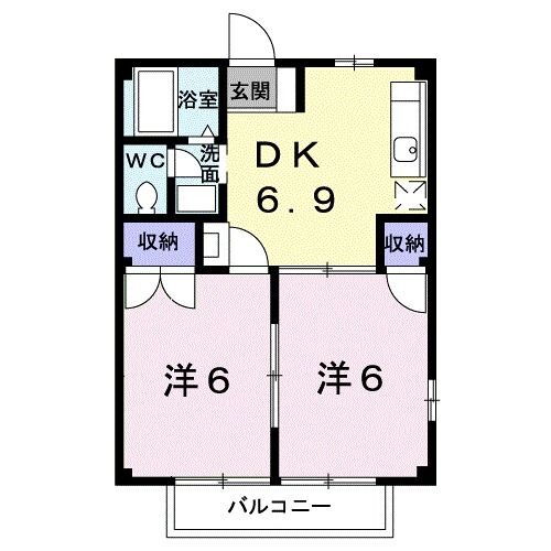 栃木県足利市山川町 足利駅 2DK アパート 賃貸物件詳細