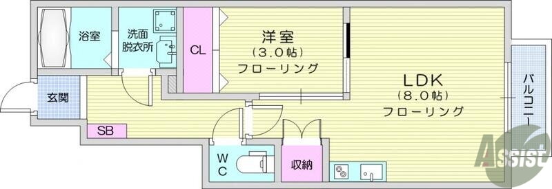 宮城県仙台市若林区若林１ 長町一丁目駅 1LDK アパート 賃貸物件詳細