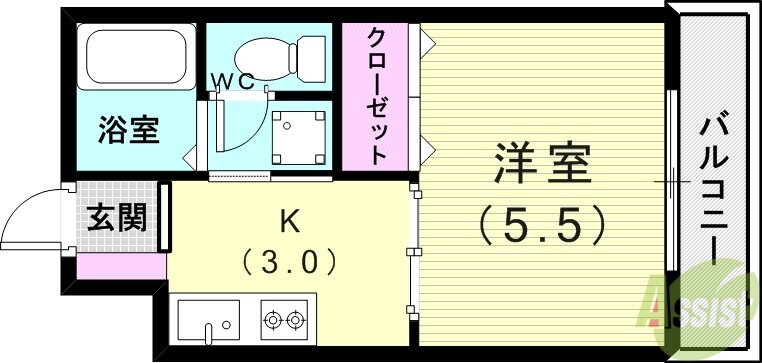 兵庫県神戸市須磨区平田町５ 板宿駅 1K マンション 賃貸物件詳細