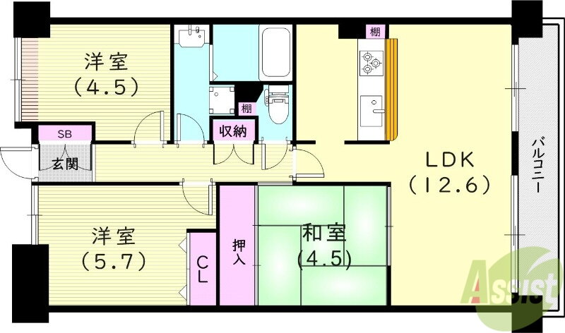 兵庫県西宮市南昭和町 西宮北口駅 3LDK マンション 賃貸物件詳細