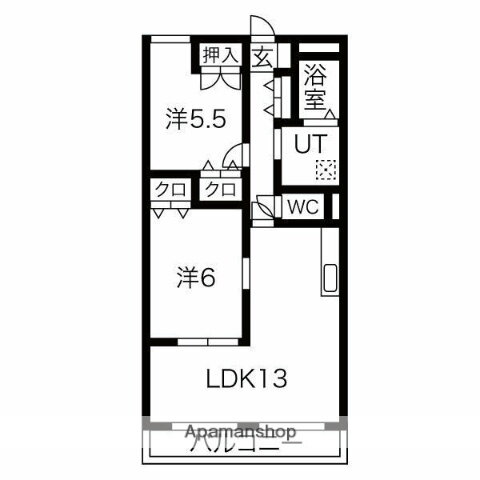 グリュック 3階 2LDK 賃貸物件詳細