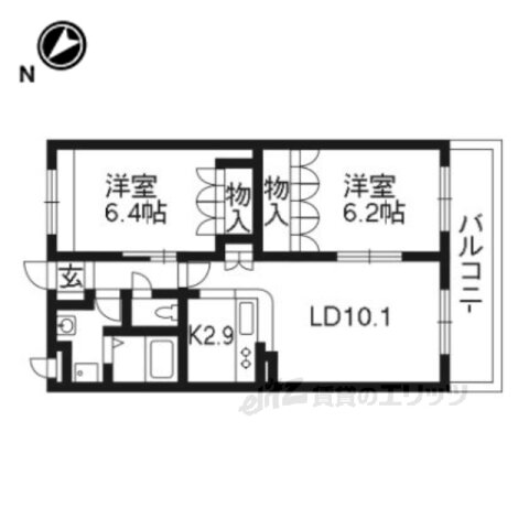 ヒルトップ・テラス 2階 2LDK 賃貸物件詳細