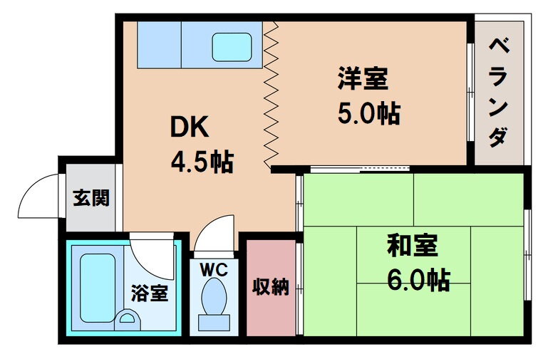 産業ビル 5階 2DK 賃貸物件詳細