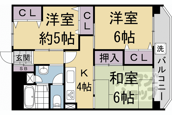 山科団地　Ｂ棟 4階 3K 賃貸物件詳細