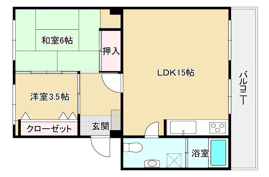 クレセント百花苑 2階 2LDK 賃貸物件詳細