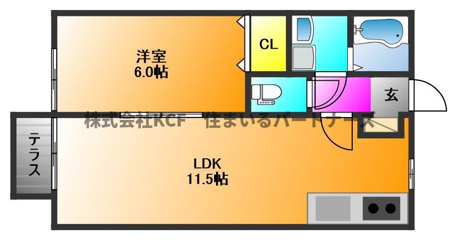 アンプルールＢ棟 2階 1LDK 賃貸物件詳細