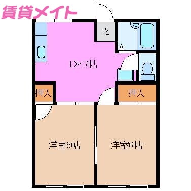 三重県津市久居元町 桃園駅 2DK アパート 賃貸物件詳細